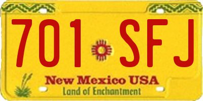 NM license plate 701SFJ