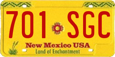 NM license plate 701SGC