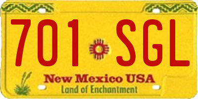 NM license plate 701SGL
