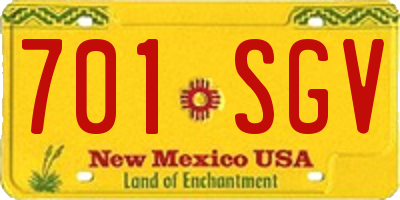 NM license plate 701SGV