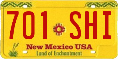 NM license plate 701SHI