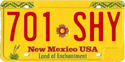 NM license plate 701SHY