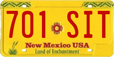 NM license plate 701SIT