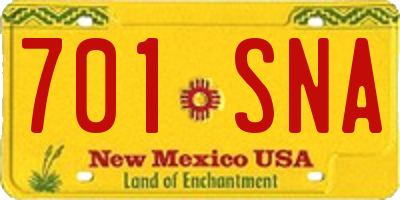 NM license plate 701SNA
