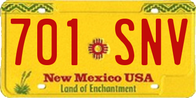 NM license plate 701SNV