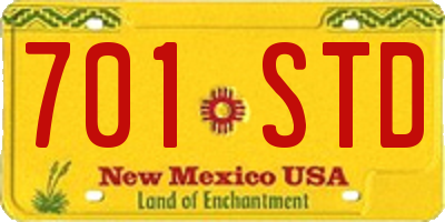 NM license plate 701STD