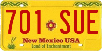 NM license plate 701SUE