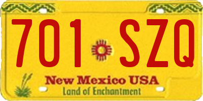 NM license plate 701SZQ