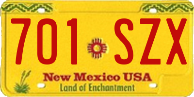 NM license plate 701SZX
