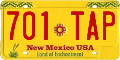 NM license plate 701TAP
