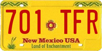 NM license plate 701TFR