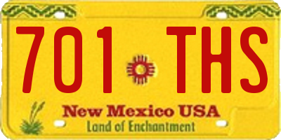 NM license plate 701THS
