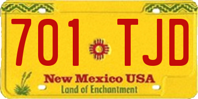 NM license plate 701TJD