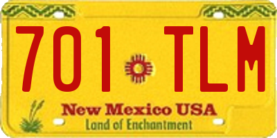 NM license plate 701TLM