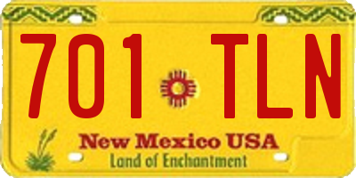 NM license plate 701TLN