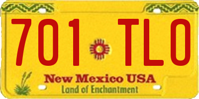 NM license plate 701TLO
