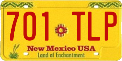 NM license plate 701TLP
