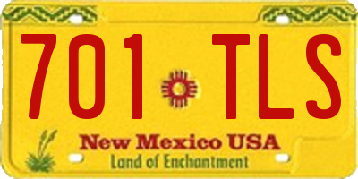 NM license plate 701TLS