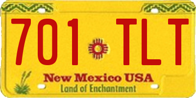 NM license plate 701TLT