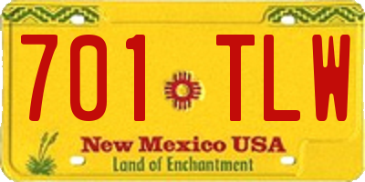 NM license plate 701TLW