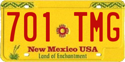 NM license plate 701TMG