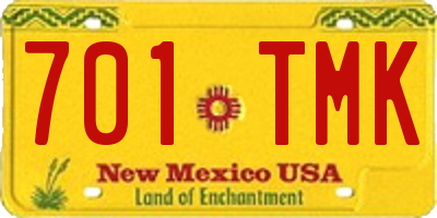 NM license plate 701TMK