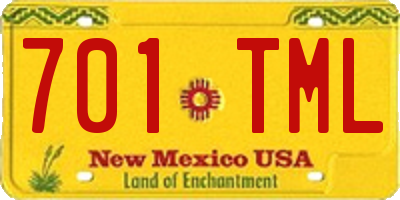 NM license plate 701TML