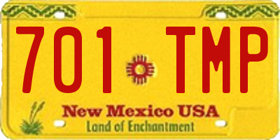 NM license plate 701TMP