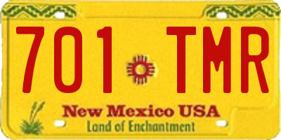 NM license plate 701TMR
