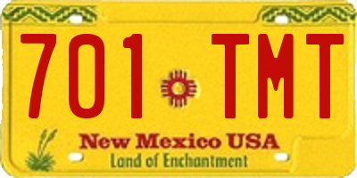 NM license plate 701TMT