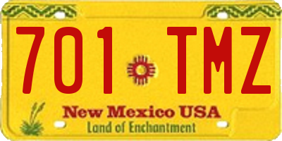 NM license plate 701TMZ