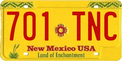 NM license plate 701TNC