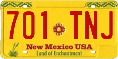 NM license plate 701TNJ
