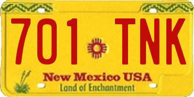NM license plate 701TNK