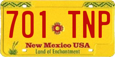 NM license plate 701TNP
