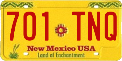 NM license plate 701TNQ