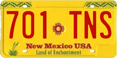NM license plate 701TNS