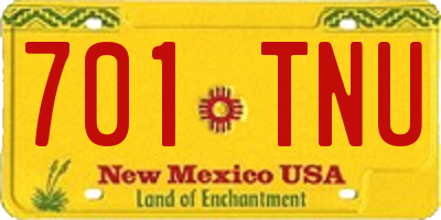 NM license plate 701TNU