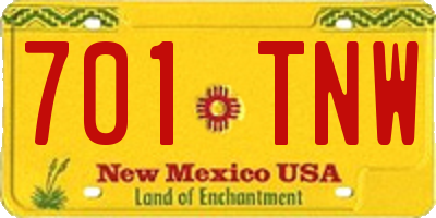 NM license plate 701TNW