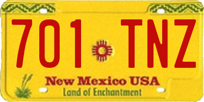 NM license plate 701TNZ