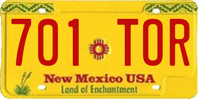 NM license plate 701TOR