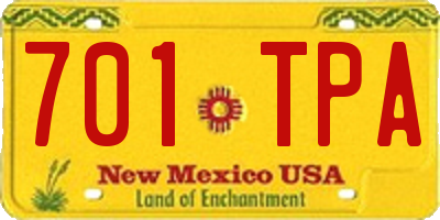 NM license plate 701TPA