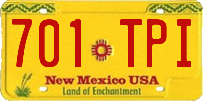 NM license plate 701TPI
