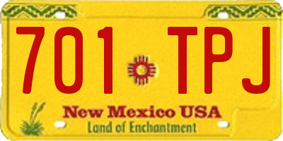 NM license plate 701TPJ