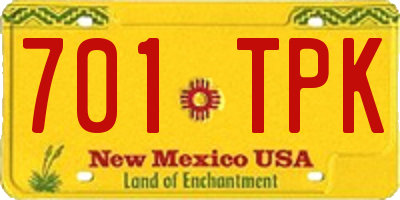 NM license plate 701TPK