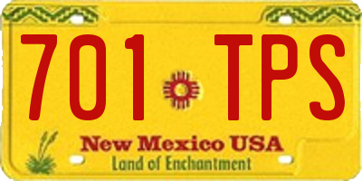 NM license plate 701TPS