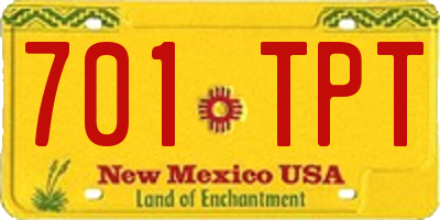 NM license plate 701TPT