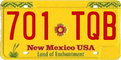 NM license plate 701TQB