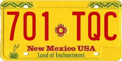 NM license plate 701TQC