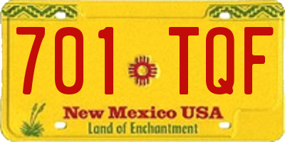 NM license plate 701TQF